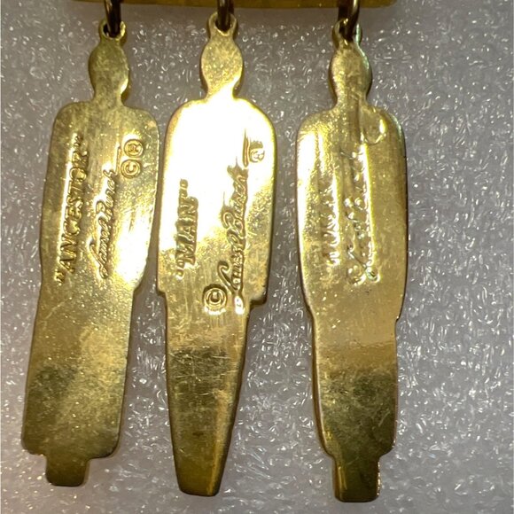 Tribal Unity Laurel Burch Enamel Brooch Pin Jewelry 1993 Spirit Series Kinetic - Picture 14 of 15